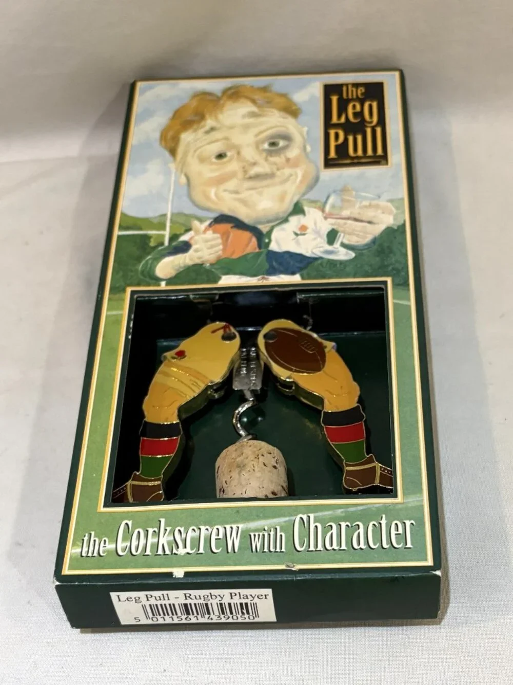 The Leg Pull Rugby Player Wine Opener The Corkscrew with Character VTG 1997